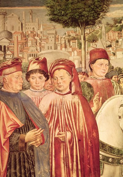 San Agustín partiendo hacia Milán, del Ciclo de la Vida de San Agustín, 1464-65 (detalle) de Benozzo di Lese di Sandro Gozzoli